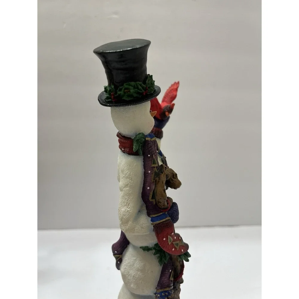 Vtg Christmas Lenox Winter Friend Pencil Snowman Figure W/ Cardinal 11.5